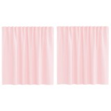 Cumpara ieftin Perdele voal cu bucle 2 buc Roz deschis 140x140 cm