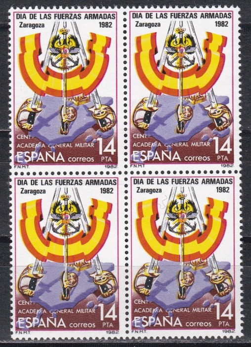 Spania 1982 - Ziua Armatei, bloc de 4, MNH