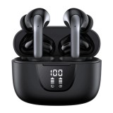 Casti Wireless TWS CerCip S42 cu izolare a zgomotului ENC+ANC, Autonomie 40 ore, Control prin Touch, Universale, Culoare Negru