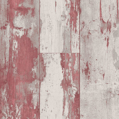DUTCH WALLCOVERINGS Tapet Wood cu motiv lemnos, rosu si bej GartenMobel Dekor foto
