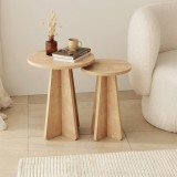 Cumpara ieftin Set masute de cafea stivuibile, 2 bucati Mushroom Stejar 40x50x40 cm