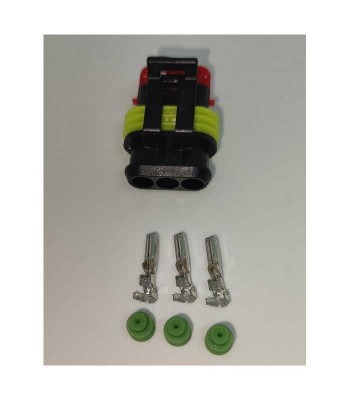 Set conector cablu Superseal 1.5 mama mufa 3 pin 3 pini inclusi + 3 garnituri incluse IP67 TE Connectivity 282087-1-SET-F foto