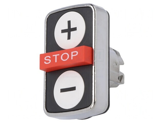 Comutator Triplu 22mm Negru/Roșu/Alb