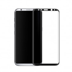 Folie Sticla Samsung Galaxy S8+ Plus Tempered GLASS Protectie Ecran 3D Rama Neagra (Frame Glue) foto