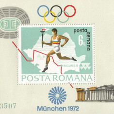 România, LP 788/1972, Preolimpiada Munchen, colita dantelata, MNH