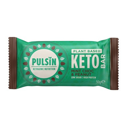 Baton Proteic Keto cu Ciocolata, Menta si Arahide 50g