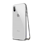 Husa Apple iPhone X Magnetica 360 grade Silver spate sticla securizata premium