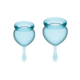 Set 2 cupe menstruale JustZEN Feel silicon medicinal reutilizabile ecologice albastru