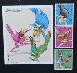 SOMALIA-2003-PASARI-TOUCAN-Serie 3 V.+1 Coala Mica**SOM 091
