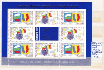 2006 Emisiunea comuna Rom-Bulg Impreuna in U.E. LP1748a MNH Pret 6+1Lei foto