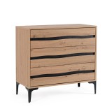 Cumpara ieftin Comoda mdf natur otel negru Melys 80x40x78h