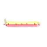Set 12 bucati bigudiuri din plastic cu elastic pentru permanent Rosu &amp;Galben 60 mm x grosime 9 mm