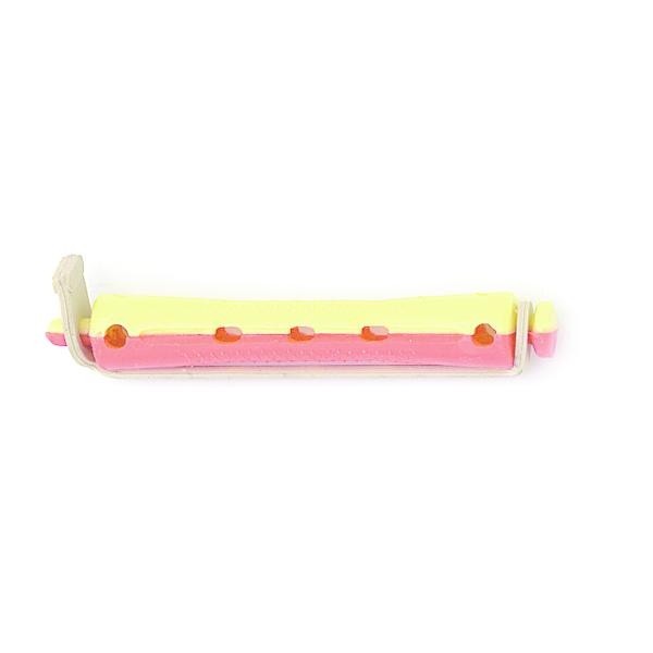 Set 12 bucati bigudiuri din plastic cu elastic pentru permanent Rosu &amp;Galben 60 mm x grosime 9 mm