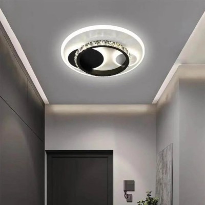 Lustra LED Cristal, Andrea, 30W Alb Negru foto