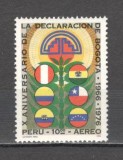 Peru.1976 Posta aeriana-10 ani Declaratia de la Bogota GZ.112, Nestampilat