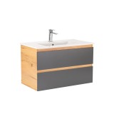 Dulap inferior Vario Forte 80 cu lavoar stejar-antracit