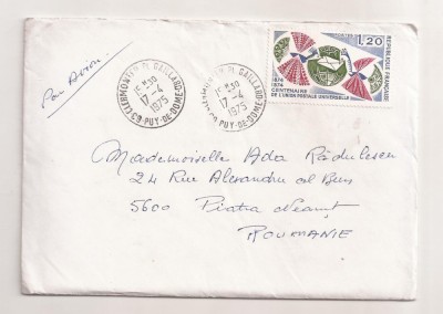FD15 - Plic Circulat international Franta - Romania , 1975 plus corespondenta foto