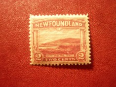 Timbru Newfoundland Canada colonie britanica 1923 , 2c peisaj