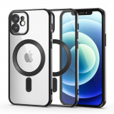 Husa Tech-Protect Magshine MagSafe pentru Apple iPhone 12 Negru, Transparent, Silicon, Carcasa