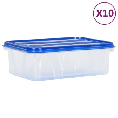 Recipiente depozitare alimente cu capace, 10 buc., PP foto