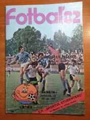 revista fotbal 1982-sportul studentesc,m.lucescu,n.dobrin,m. radulescu,ion voica foto