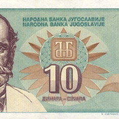IUGOSLAVIA █ bancnota █ 10 Dinara █ 1994 █ P-138a █ UNC █ necirculata