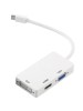 Adaptor hub 3 in 1, MiniDisplayPort la DVI VGA HDMI, pentru TV, laptop, proiector, 27 cm, alb