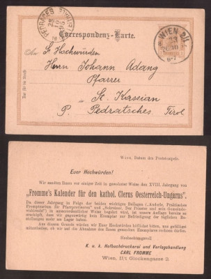 Austria 1895 Old postcard Postal stationery Vienna to Tirol DB.026 foto