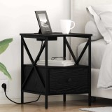 VidaXL Dulap de noapte 2 pcs Stejar negru 41.5 x 40.5 x 55 cm