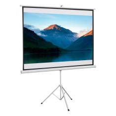 HOMCOM Ecran de Proiecție cu Stativ, Suprafață de Proiecție 4:3, Pliabil și Reglabil pe &Icirc;nălțime, 171x128 cm, Alb | Aosom Romania