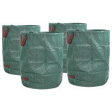 vidaXL Saci gunoi grădină cu m&acirc;nere 4 buc., pliabil rotund verde 300L