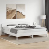 VidaXL Cadru de pat fără saltea, alb, 180x200 cm, lemn masiv pin