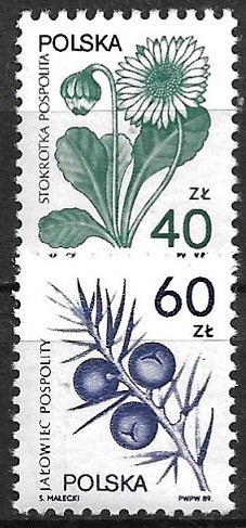 B2392 - Polonia 1989 - Uzuale 2v.,neuzat,perfecta stare