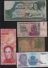 Set 5 bancnote de prin lume adunate (cele din imagini) #103, Asia