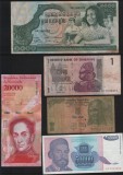 Set 5 bancnote de prin lume adunate (cele din imagini) #103, Asia