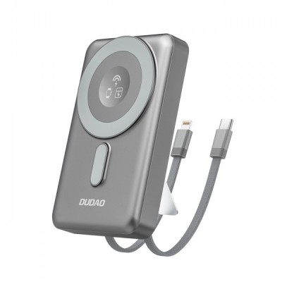 Baterie Externa Wireless Dudao K29, 10000mAh, 20W, PD + FQI, 1 x Lightning - 1 x QI - 1 x USB-C, Gri foto