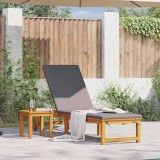 vidaXL Șezlong cu pernă Maro 53 x 202 x 89cm Lemn masiv de acacia 4108109