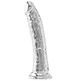 Realiste simple - Toy Joy Get Real Dildo 24 cm Transparent Membrul Flexibil si Venele Definite Ofera Senzatie Reala