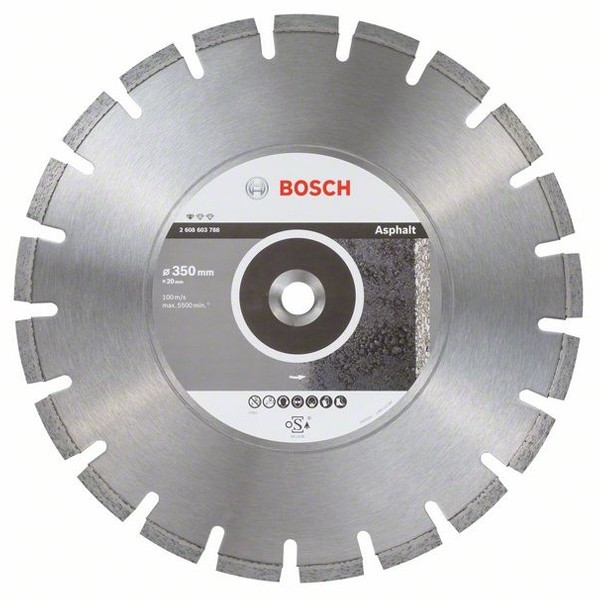 Disc diamantat pentru asfalt 350mm -20 / 25.4mm Bosch 2608602625