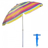 Pachet Umbrela protectie solara 2m + suport tip burghiu albastru Zilan ZTS8487_1