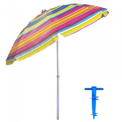 Pachet Umbrela protectie solara 2m + suport tip burghiu albastru Zilan ZTS8487_1 foto
