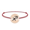 Bratara snur si banut argint 925 placat cu aur roz personalizat cu semn zodiacal Sagetator
