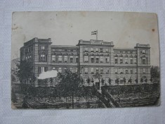 Carte postala circulata in 1914 - BUDAPESTA - Academia militara marina