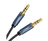 CABLU audio Ugreen, &quot;AV112&quot; stereo (3.5 mm jack T/T), conectori auriti, 1.5m, braided, albastru &quot;10686&quot; (timbru verde 0.18 lei) - 6957303816866