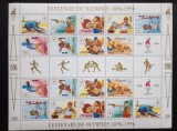 Mongolia 1996 sport Centenar jocurile Olimpice Atlanta 96 nestampilat