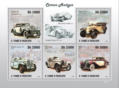 S. TOME E PRINCIPE 2009 - Automobile de epoca / colita MNH foto