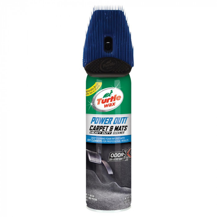 Spray curatare covorase mocheta si covorase cauciuc , cu perie Turtle Wax Power Out Carp&amp;Mats 400ml Kft Auto