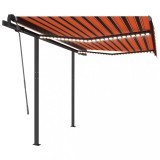 Copertina retractabila manual cu LED portocaliu &amp; maro 3x2,5 m