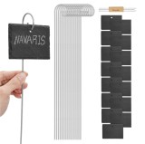 Set 15 Etichete pentru plante din ardezie Navaris cu 15 tije si 2 crete, 10x7 cm, 53850.02