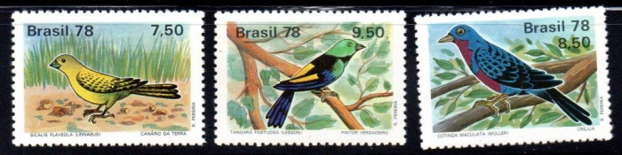 BRAZILIA 1978, Fauna - Pasari, serie neuzata, MNH